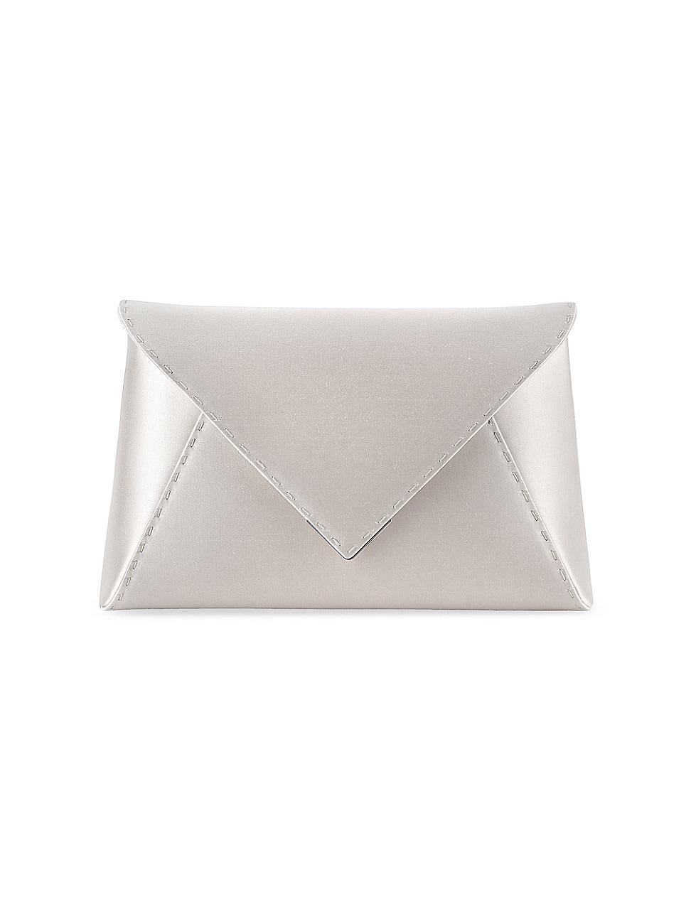 Womens Lee Pouchet Large Satin with Silver Hardware Clutch Product Image