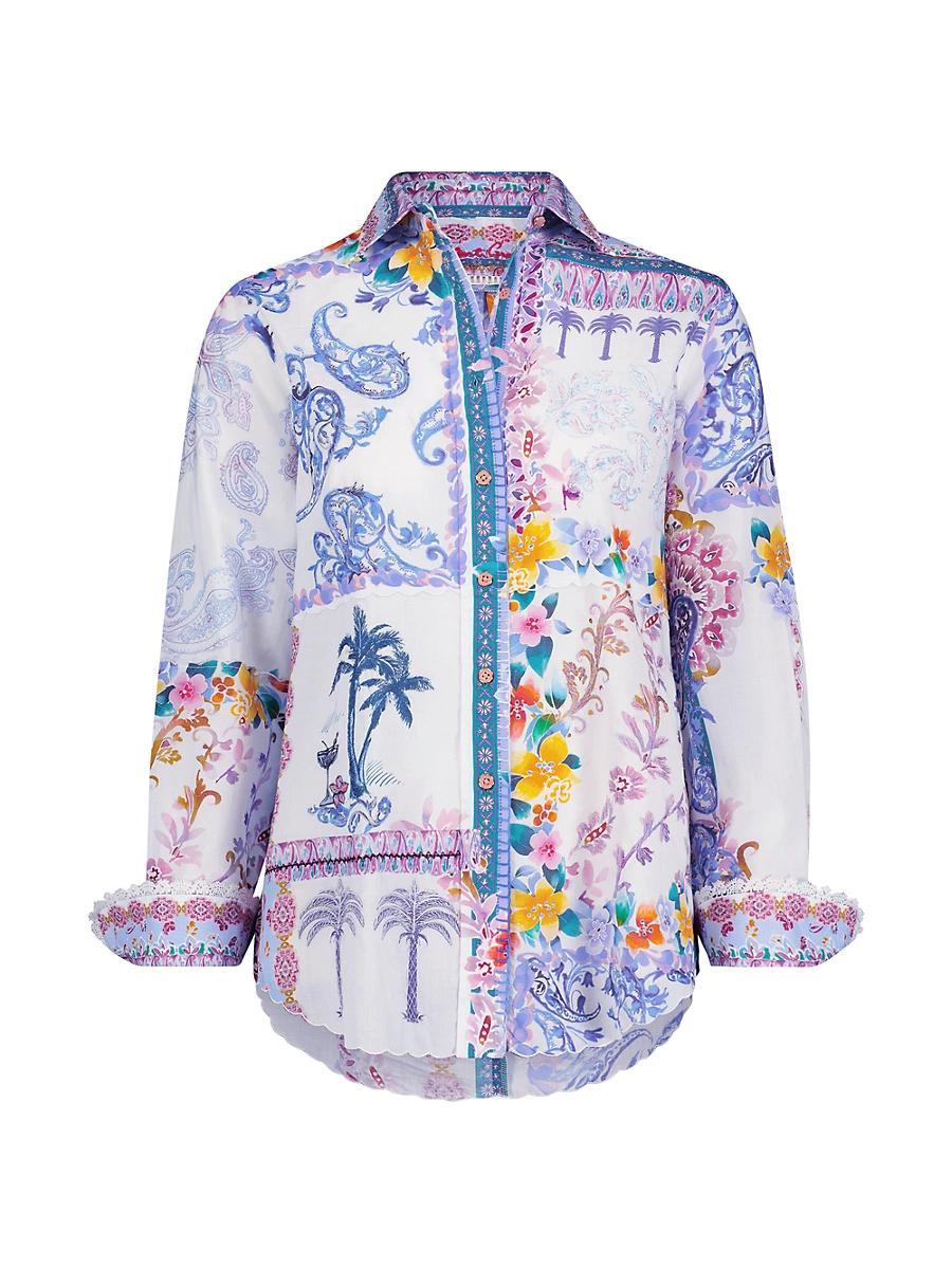 Womens Carrie Patchwork Handkerchief-Print Shirt Product Image