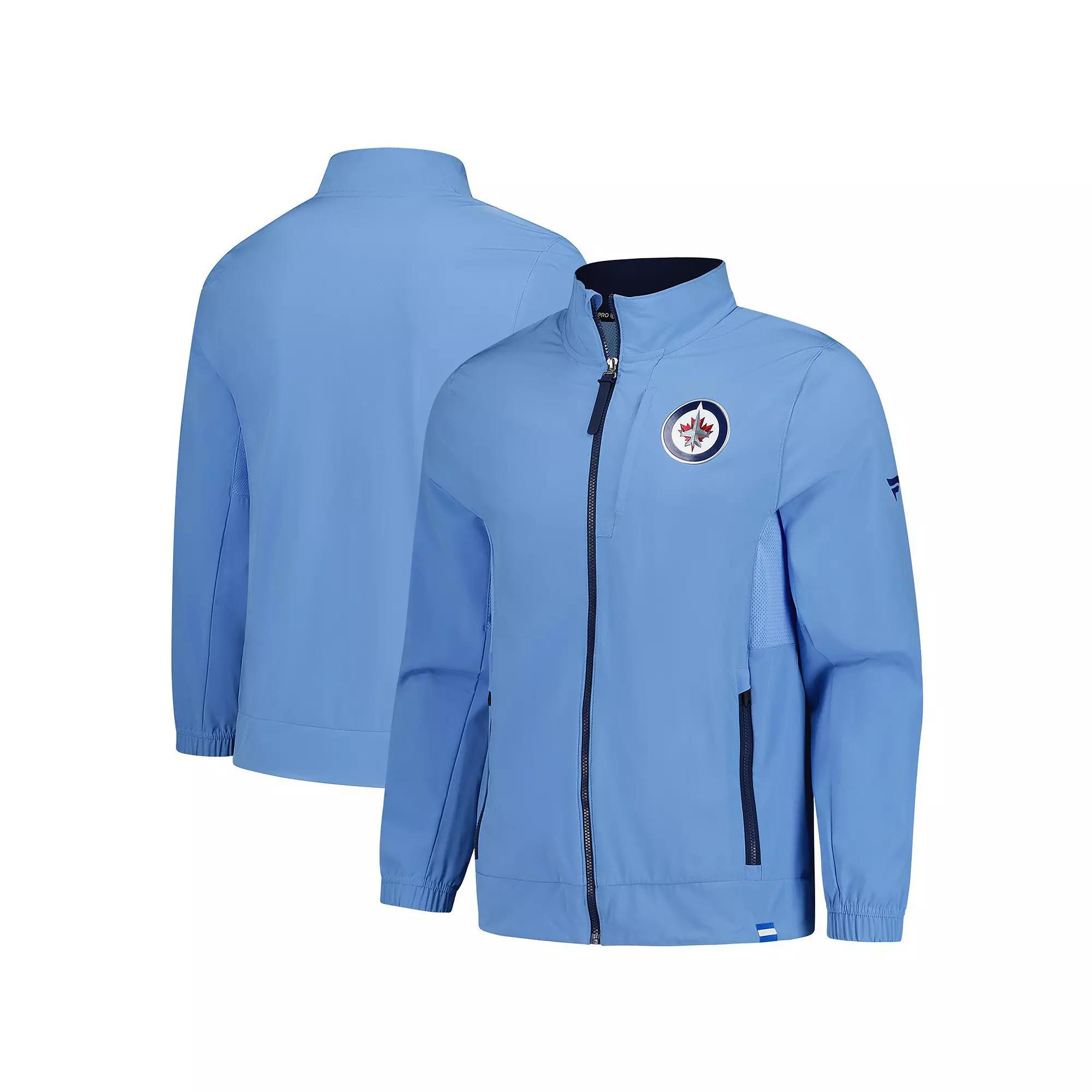 Men's Fanatics  Light Blue Winnipeg Jets Anniversary Full-Zip Coaches Jacket, Size: 3XL, Jts Light Product Image