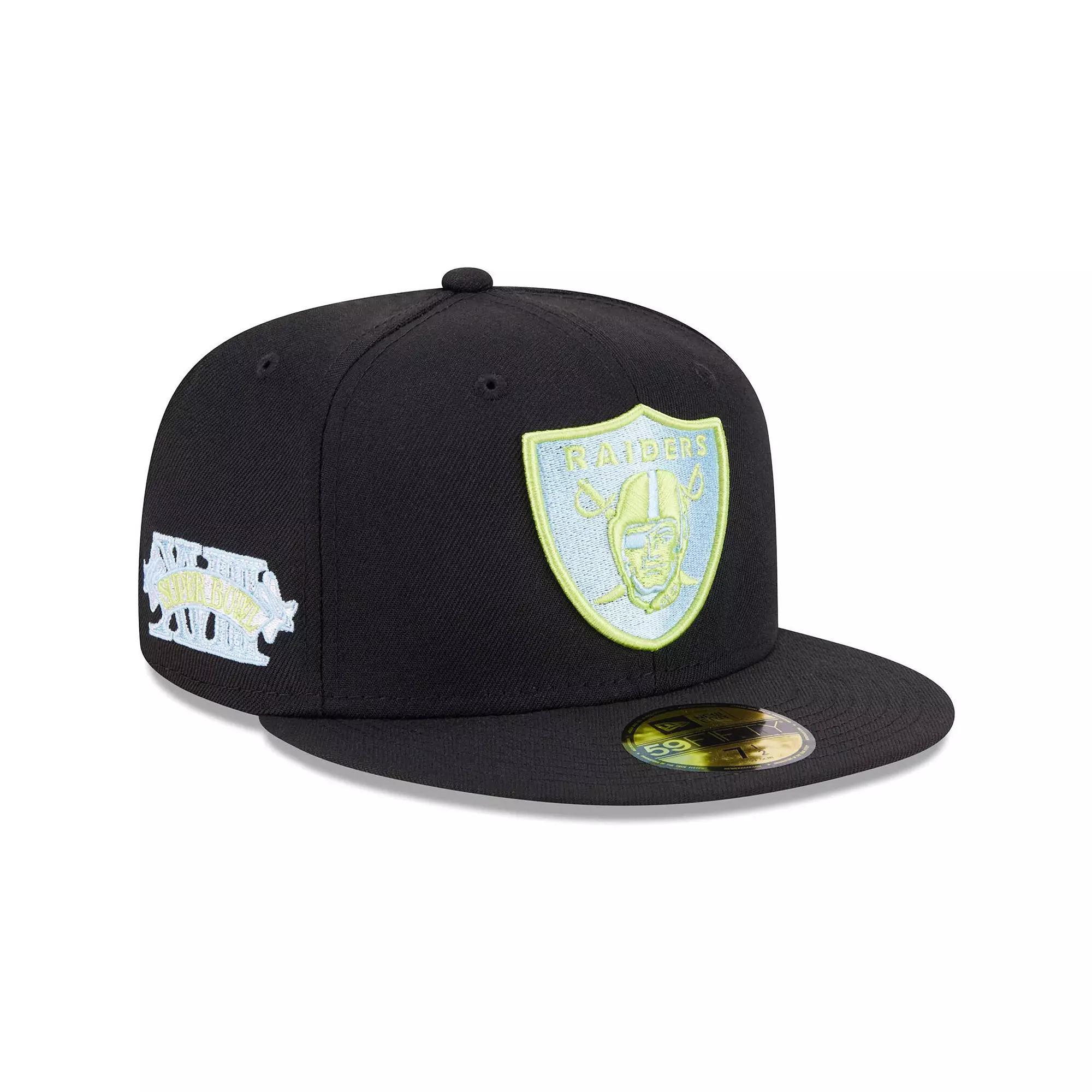 Men's New Era Black Las Vegas Raiders Multi 59FIFTY Fitted Hat, Size: 7 1/8, Lvr Black Product Image