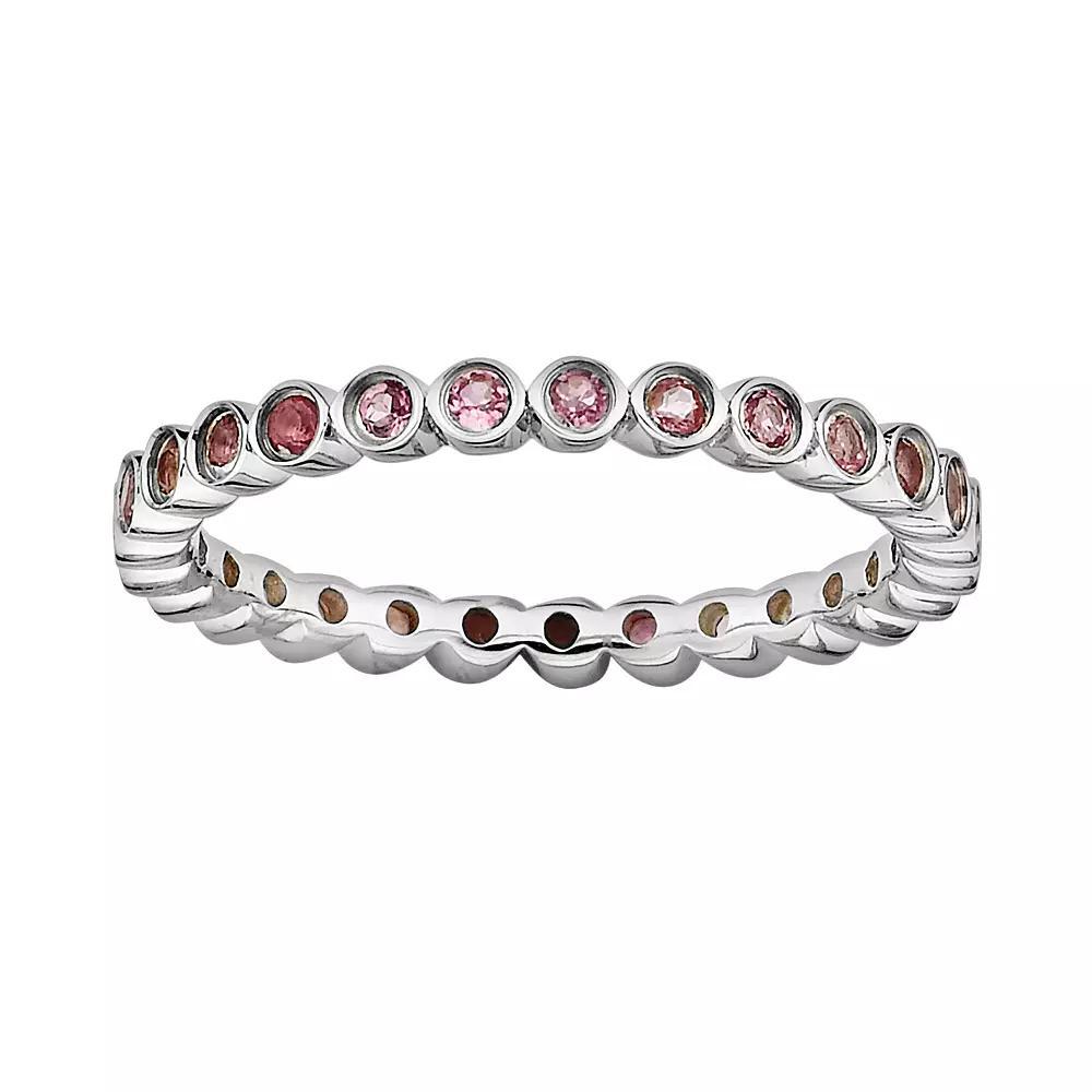 Stacks & Stones Sterling Silver Pink Tourmaline Stack Ring, Womens Product Image