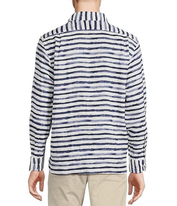 Cremieux Blue Label French Linen Stripe Long Sleeve Woven Shirt Product Image