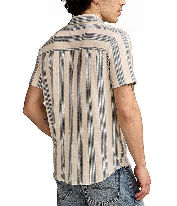 Lucky Brand Ombre Stripe Short Sleeve Linen Shirt Product Image