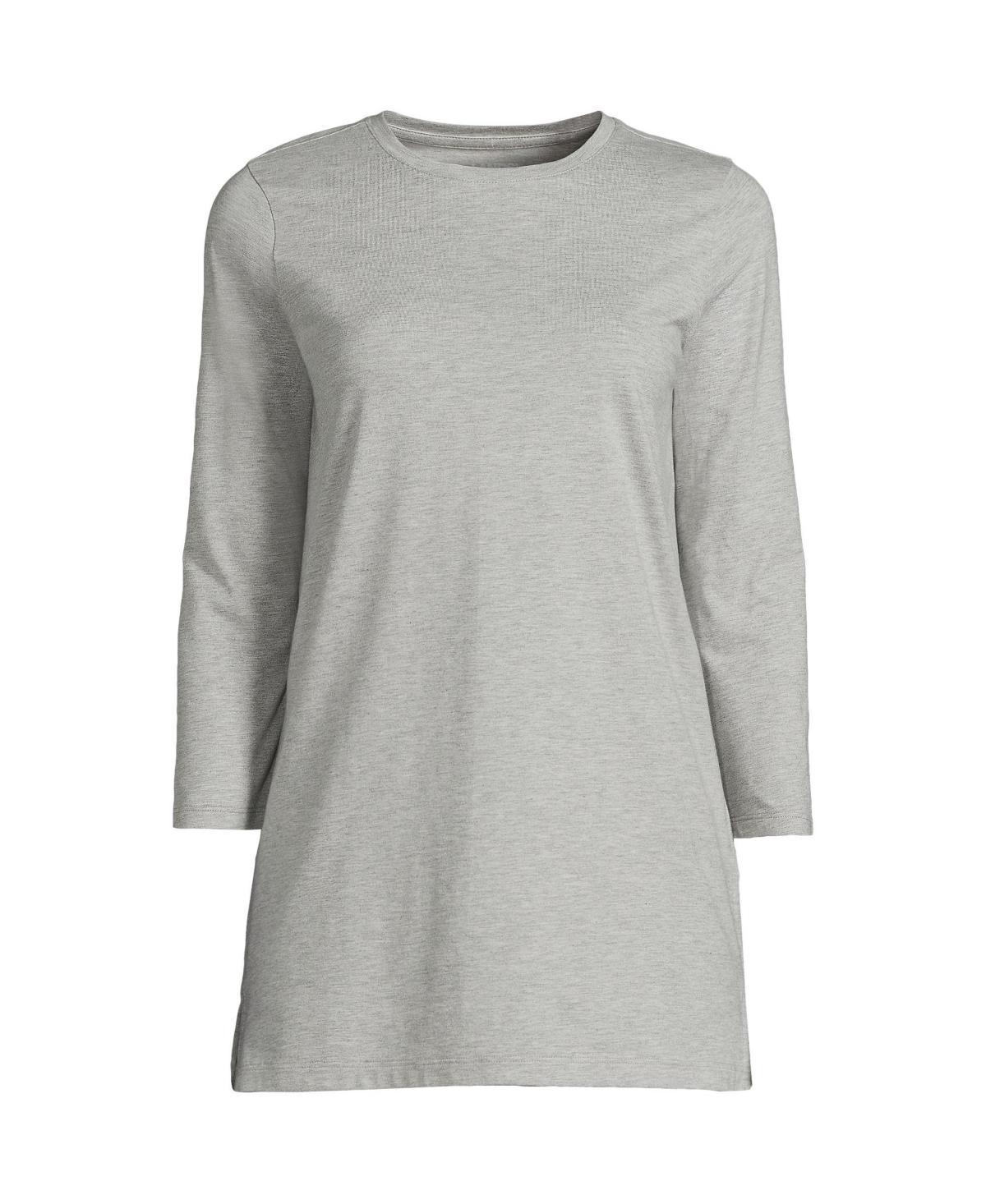 Women's Lands' End Supima Cotton Crewneck Tunic, Size: XL, Fresh Ivory Product Image