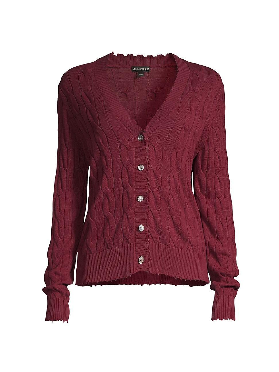 Womens Cable-Knit Cardigan Product Image