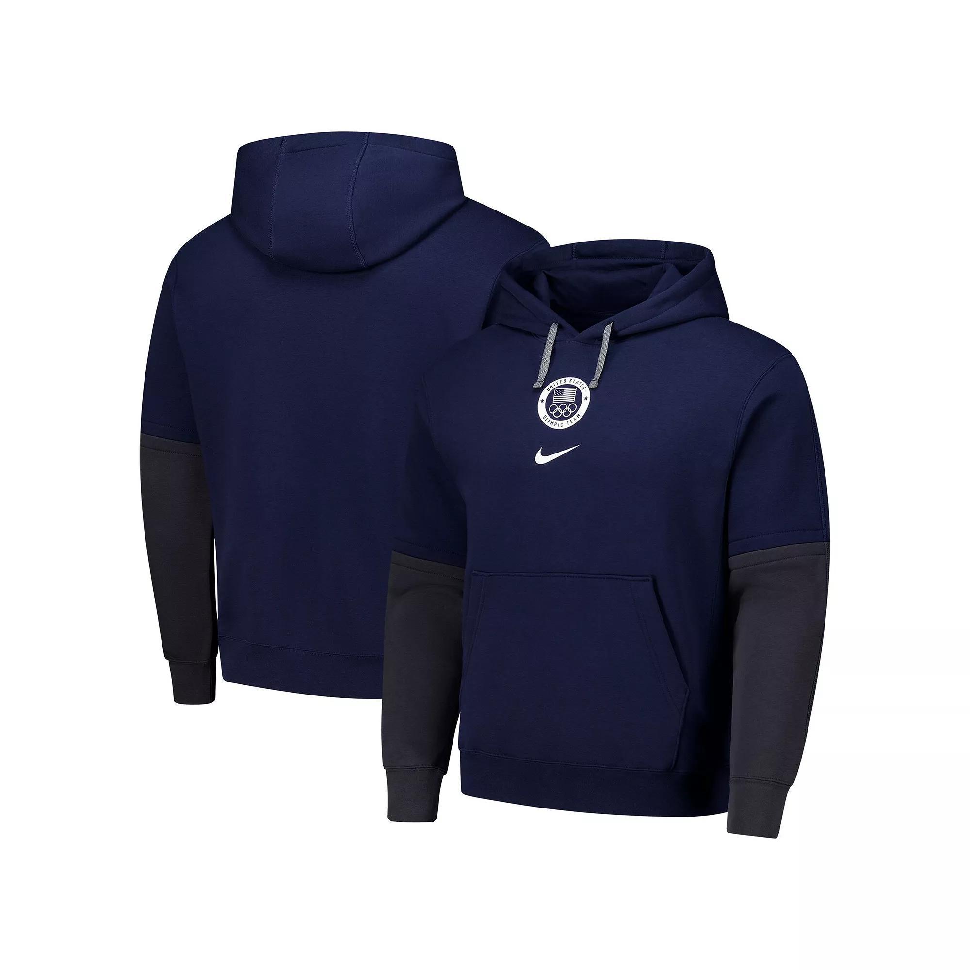 Men's Nike Navy Team USA Club Color Block Pullover Hoodie, Size: Small, Usa Blue Product Image