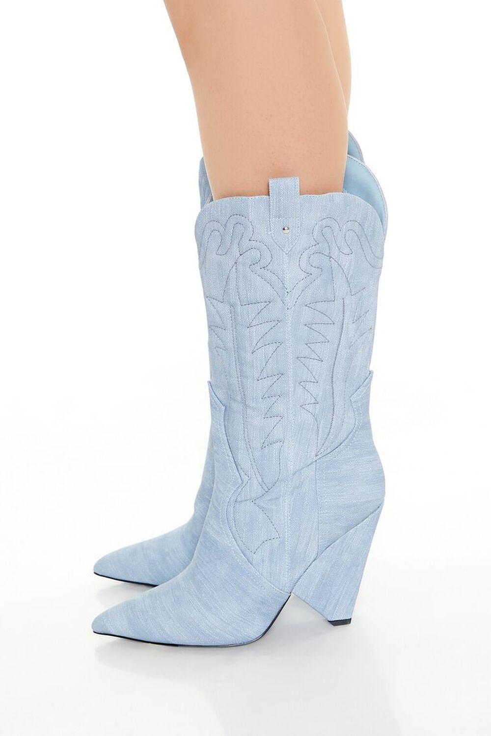 Brushed Faux Leather Cowboy Boots | Forever 21 Product Image