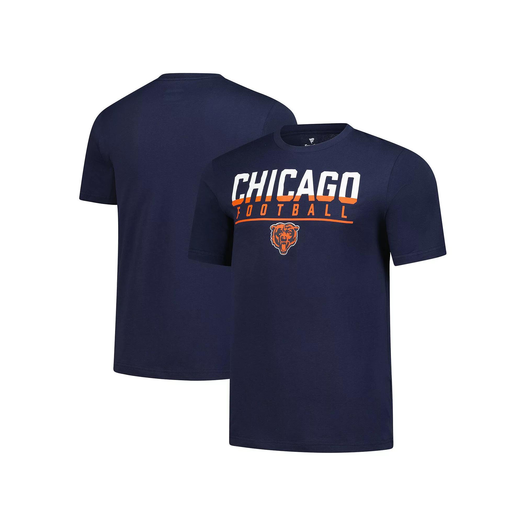 Men's Fanatics  Navy Chicago Bears Blocked T-Shirt, Size: Large, Blue Product Image
