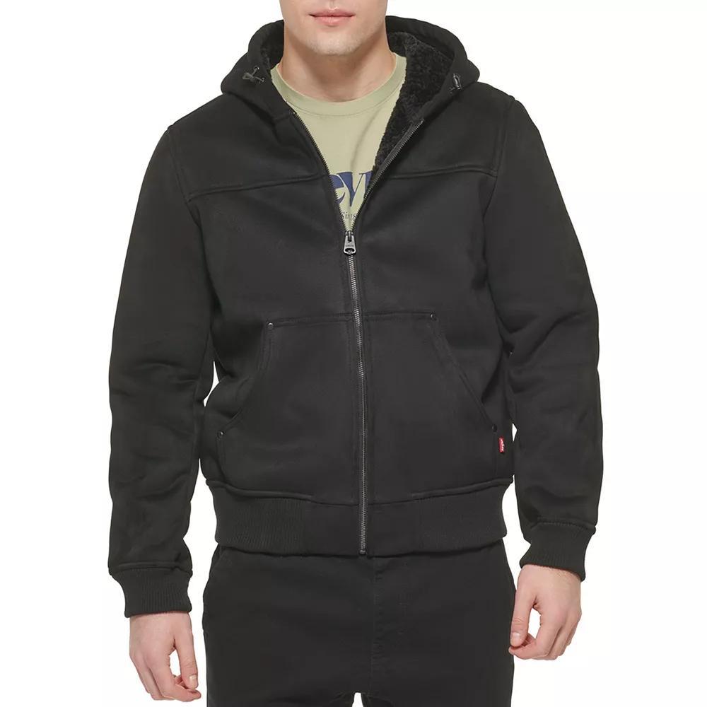 Men's Levi's® Faux Shearling Sherpa Lined Hooded Jacket, Size: XXL, Black Product Image