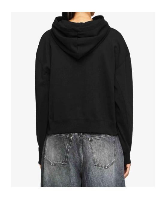 JW ANDERSON Anchor Logo Cropped Hoodie In Black Product Image
