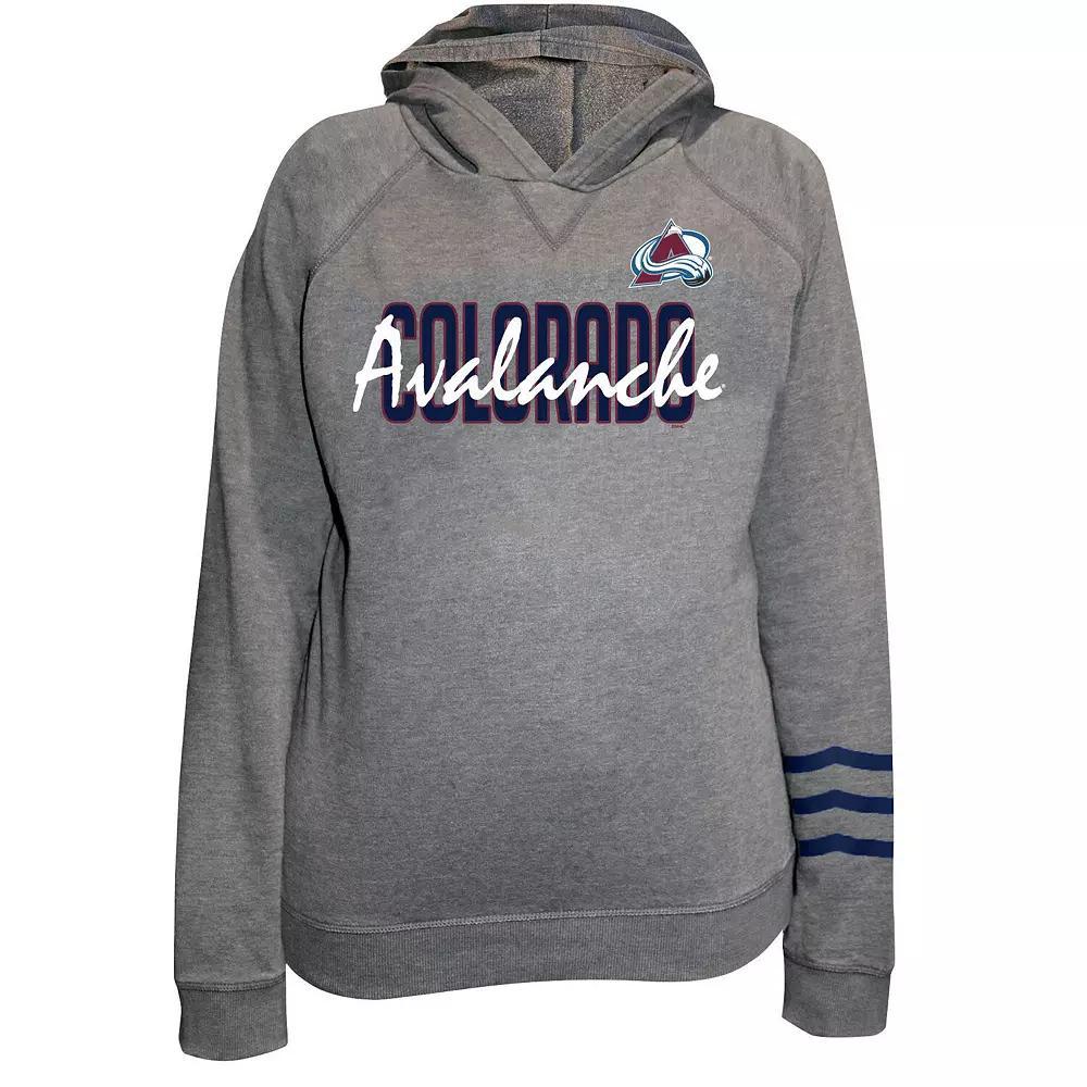 Women's Fanatics Charcoal Colorado Avalanche Plus Size Lightweight Fleece Pullover Hoodie, Size: 4XL Product Image