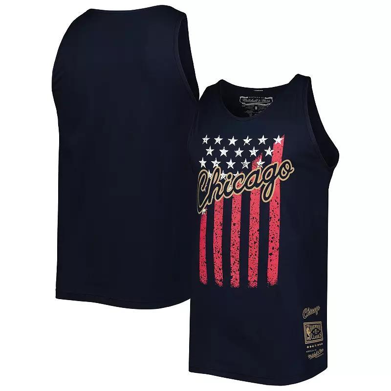 Men's Mitchell & Ness Navy Chicago Bulls Hardwood Classics Americana Stars and Stripes Tank Top, Size: Small, Blue Product Image