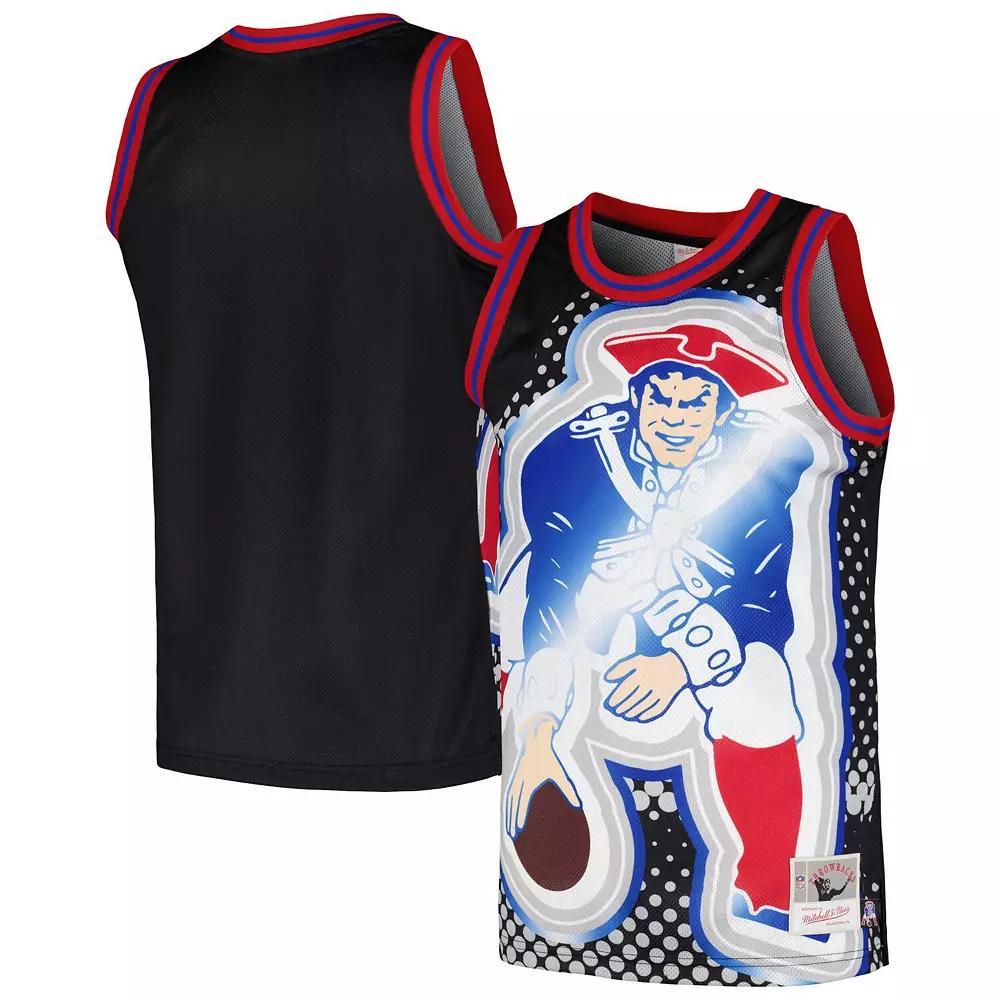 Men's Mitchell & Ness Black New England Patriots Big Face 7.0 Fashion Tank Top, Size: 3XL Product Image