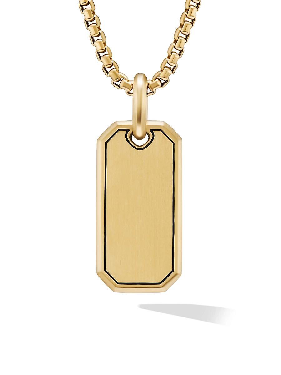 Mens Roman Elongated Tag In 18K Yellow Gold Product Image