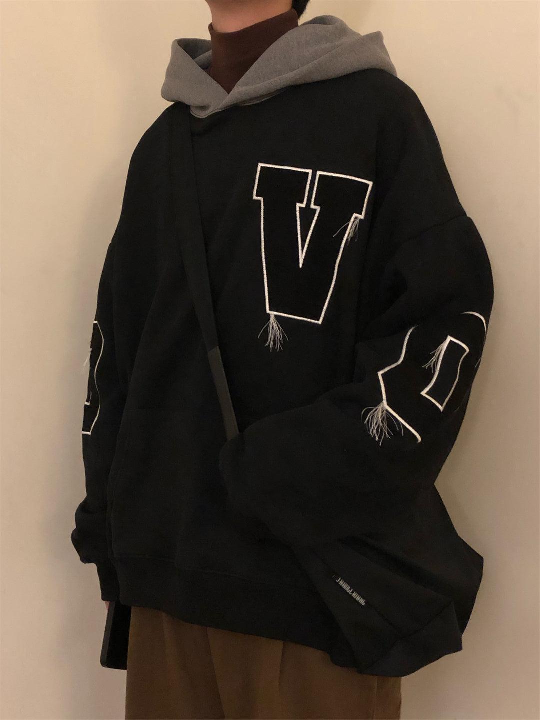 RT No. 3243 TWO-TONE EMBROIDERED HOODIE Product Image