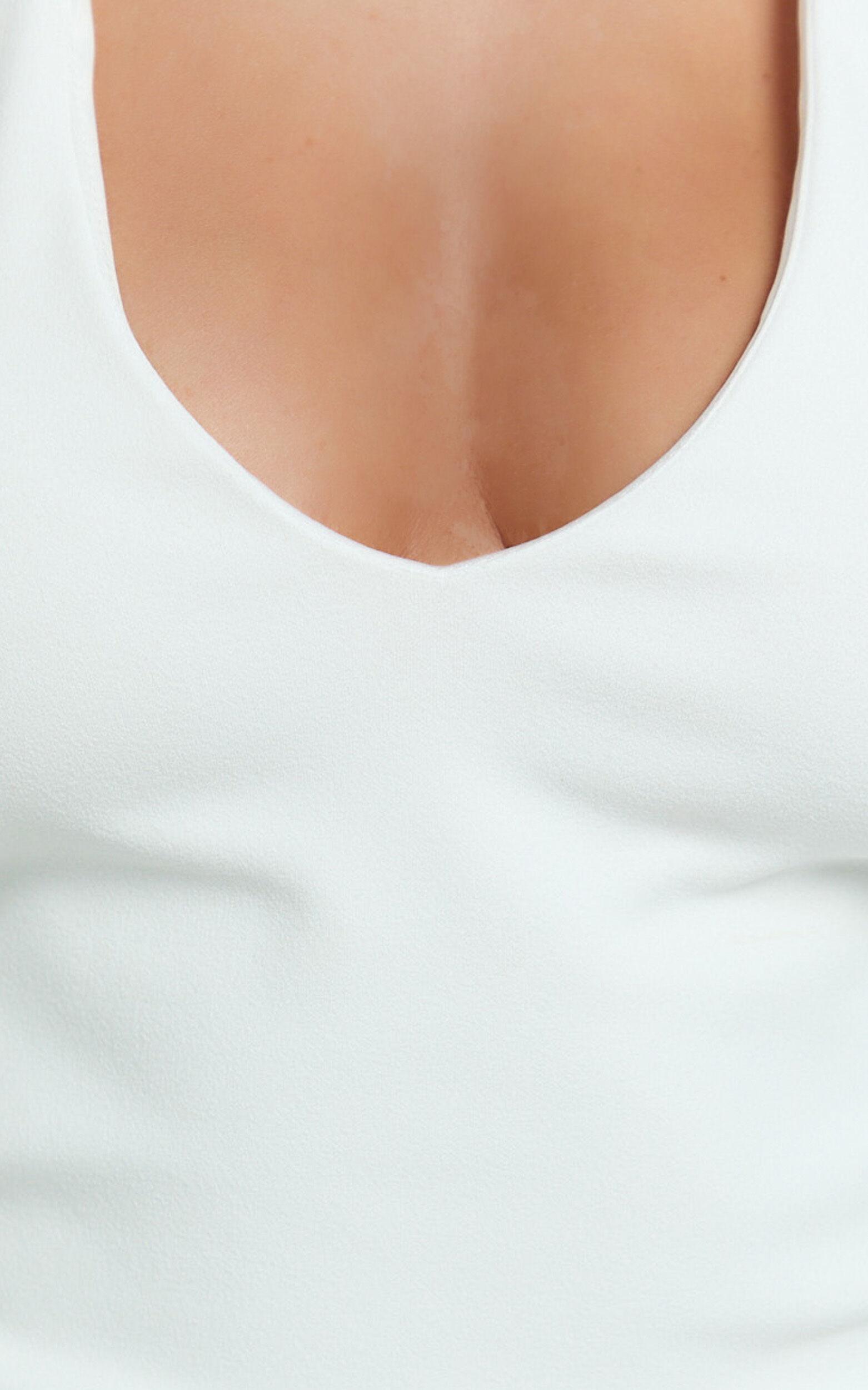 Rachel Top - Halter Fitted Top in Ivory Product Image