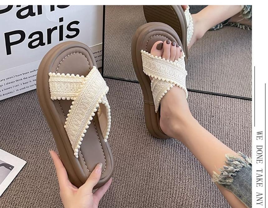 Platform Crisscross Slide Sandals Product Image