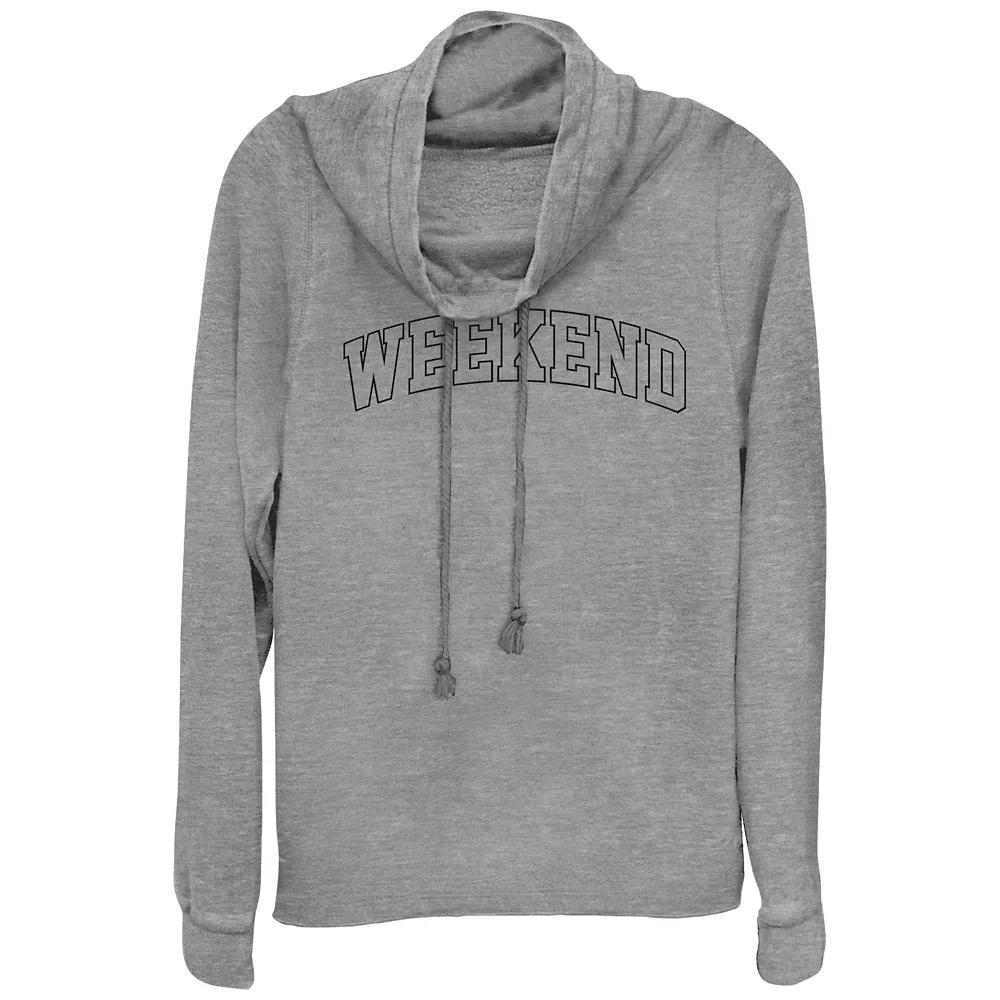 Womens Dog Mom Cowlneck Graphic Lightweight Long Sleeve, Girls Gray Grey Product Image