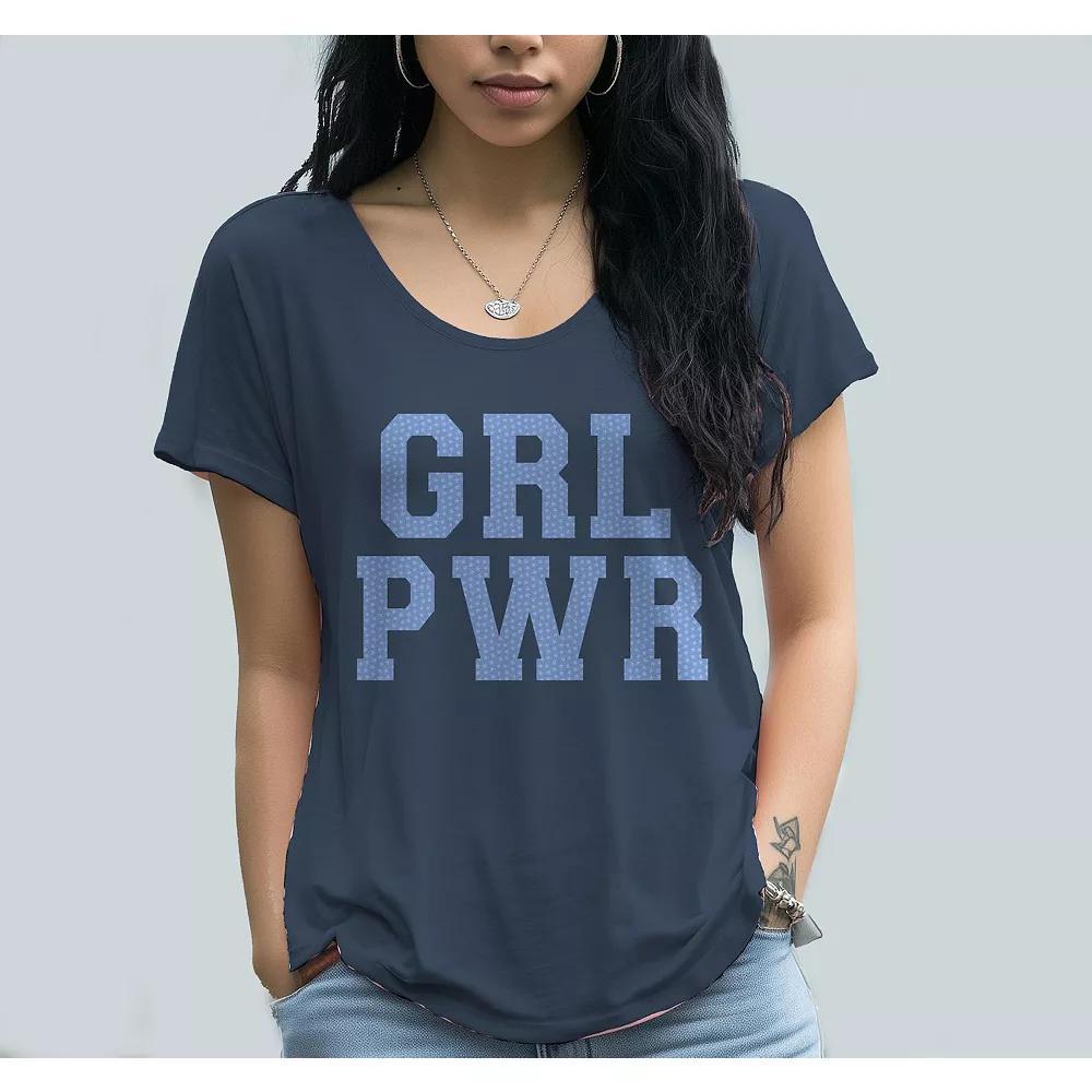 Junior's Grayson Threads GRL PWR Graphic Tee, Women's, Size: Medium, Vintage Blue Product Image