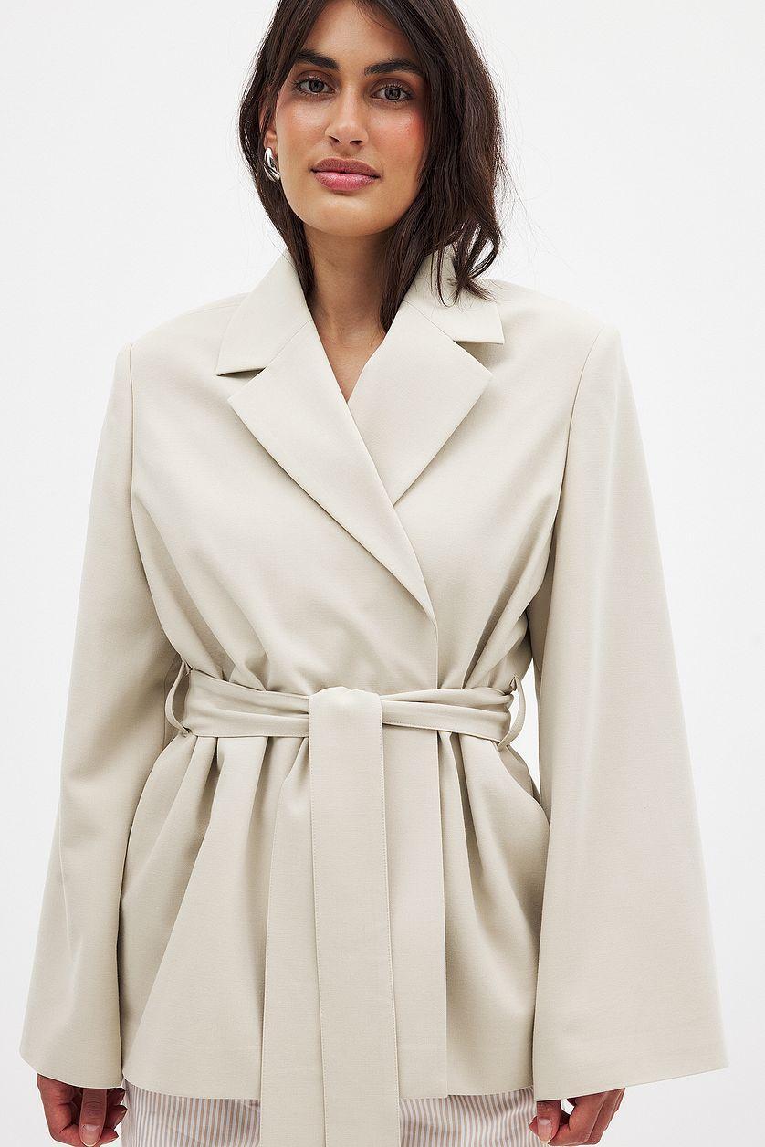 Oversized Blazer with Belt Product Image