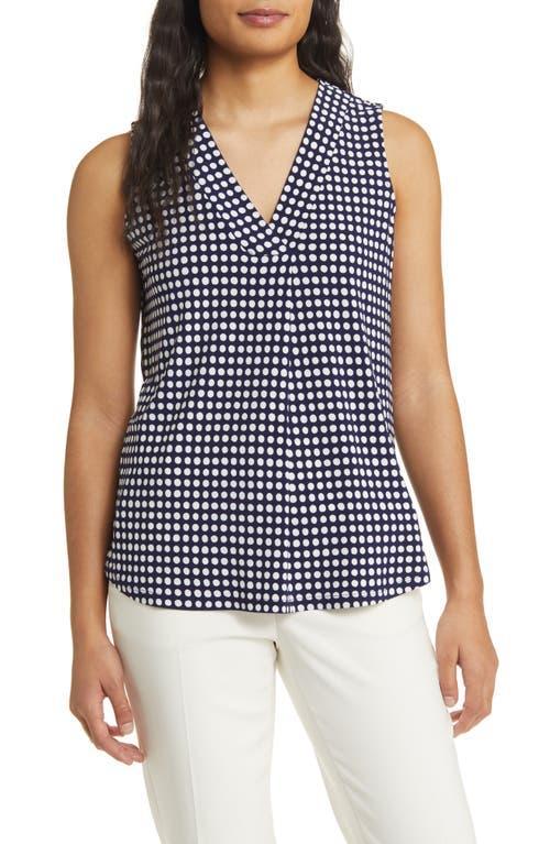 Anne Klein Womens Printed Sleeveless V-Neck Shell Top - Anne Black Product Image