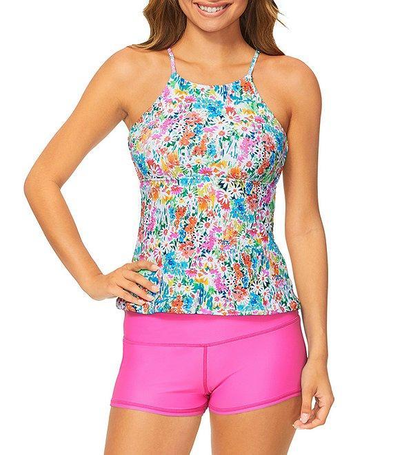 Raisins Solid Back Ruched Surf Short Swim Bottom Product Image