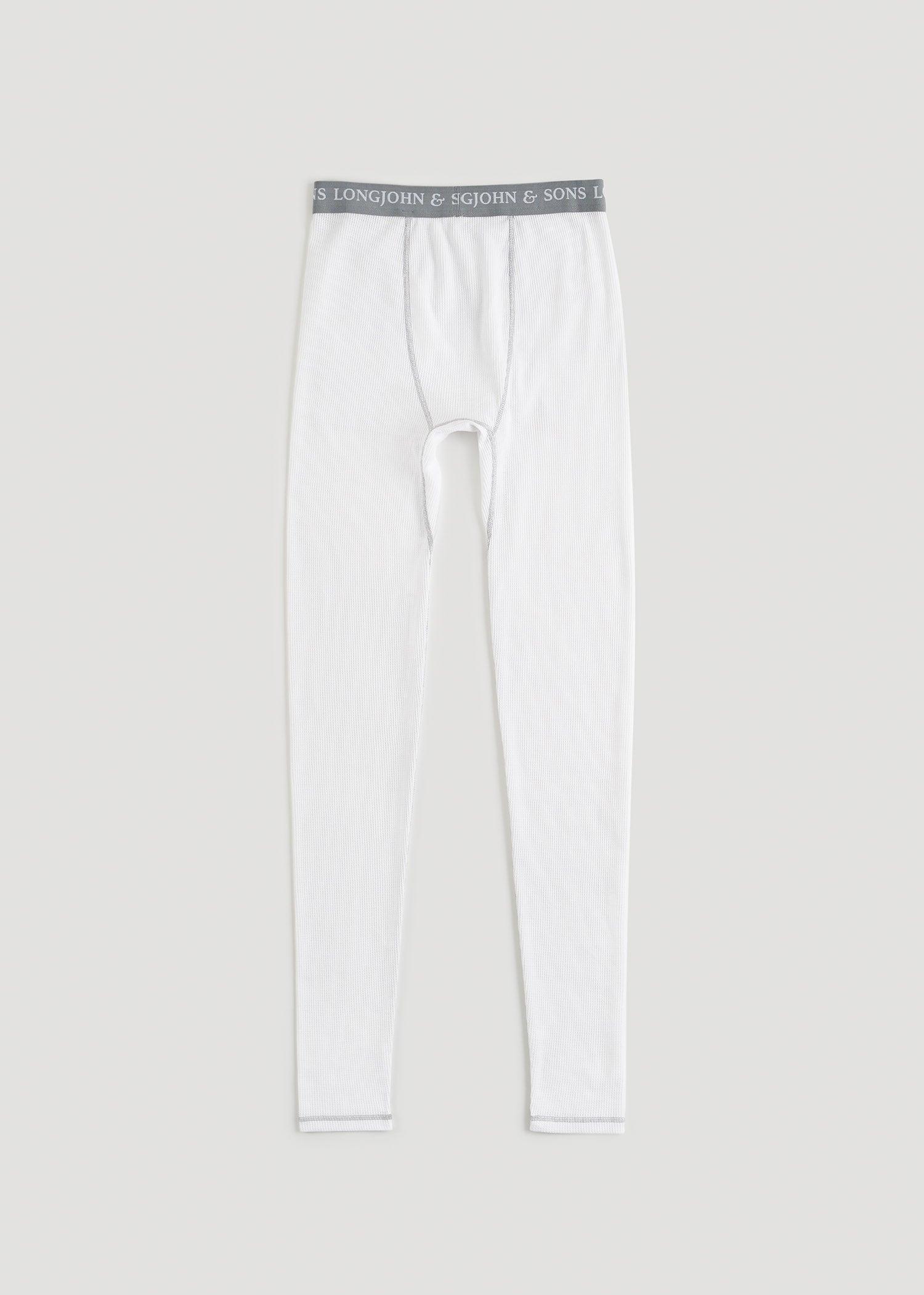 LJ&S Long Thermal Underwear for Tall Men in White Product Image