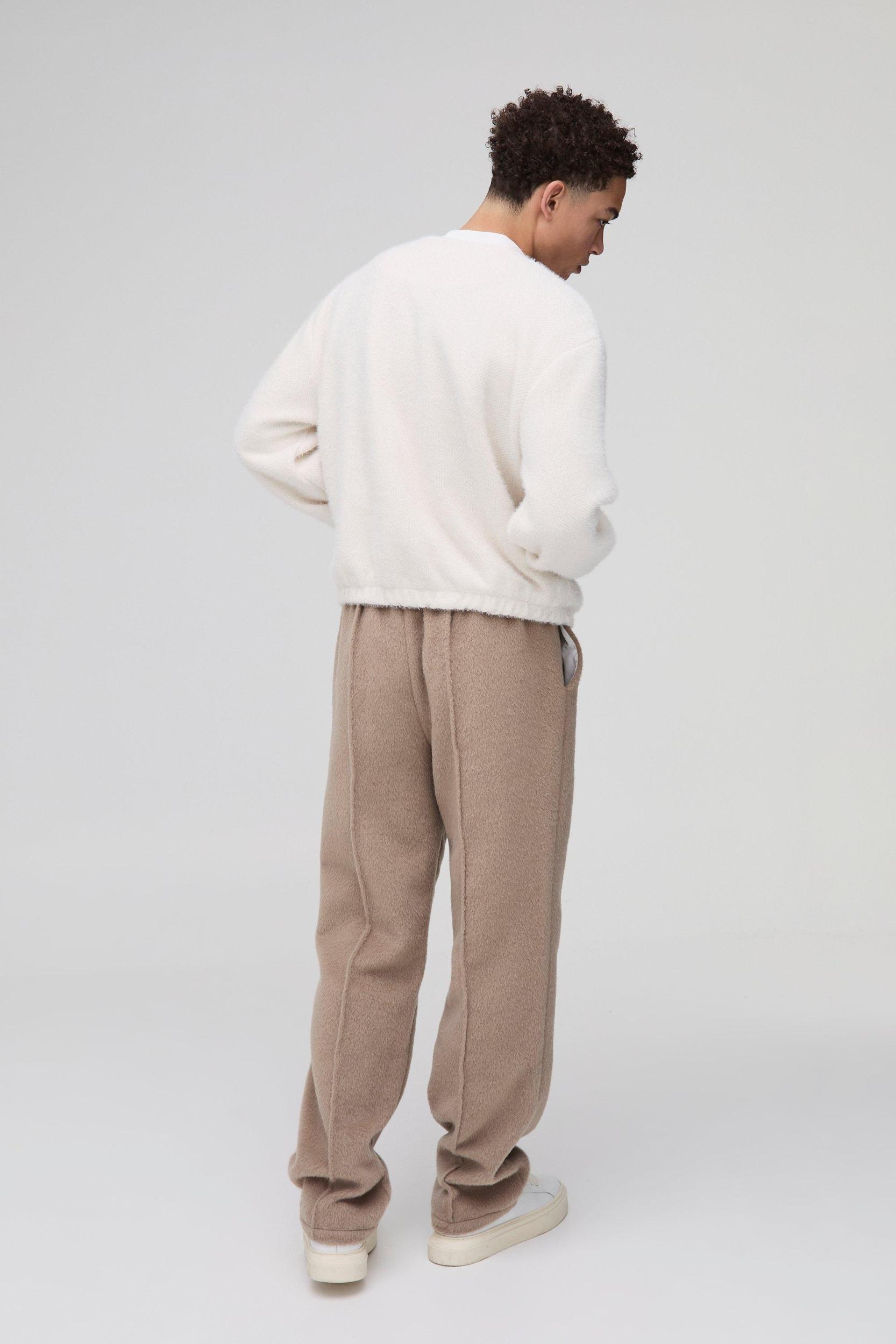 Oversized Boxy Fluffy Textured Bomber Jacket | boohooMAN USA Product Image