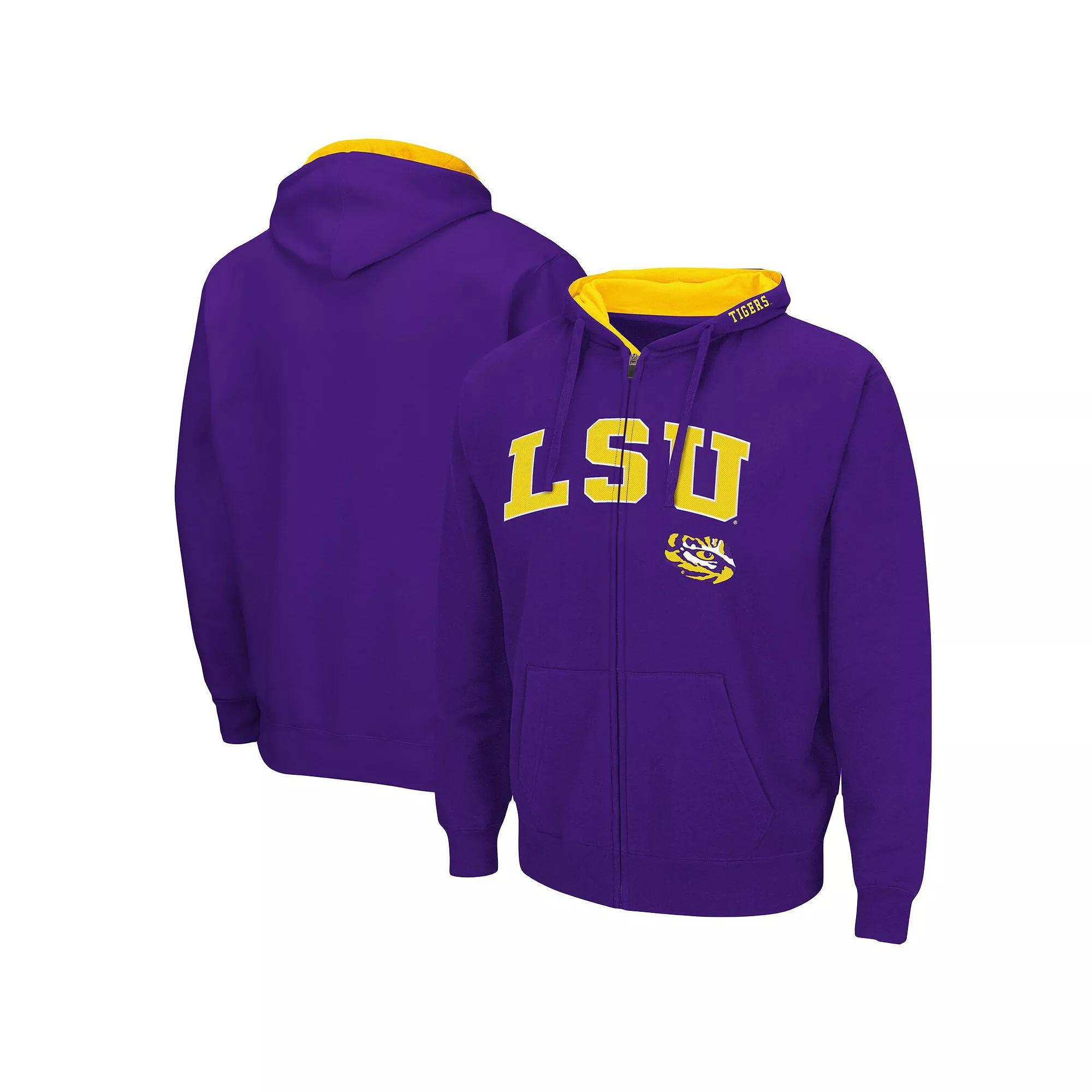 Men's Colosseum Purple Clemson Tigers Arch & Logo 3.0 Full-Zip Hoodie, Size: Medium Product Image