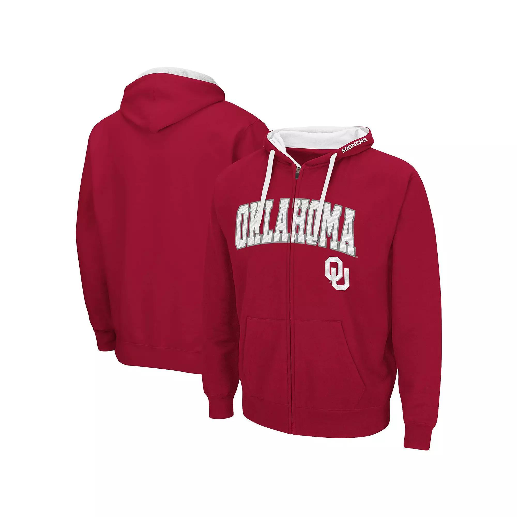 Men's Colosseum Crimson Oklahoma Sooners Big & Tall Full-Zip Hoodie, Size: 2XB, Red Product Image