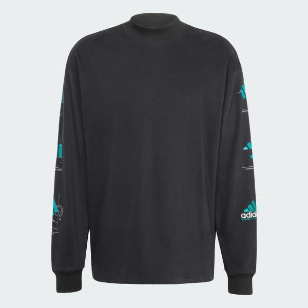 adidas Equipment Long Sleeve Graphic Tee Cloud White 2XL Mens Product Image