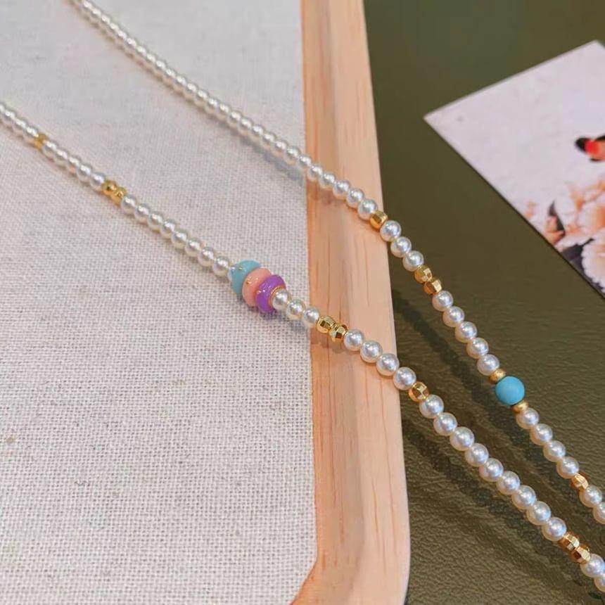 Faux Pearl Elephant Necklace Product Image