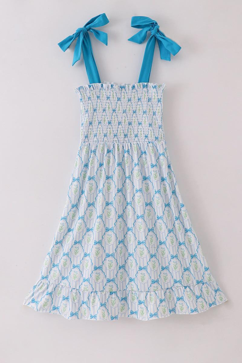 Green floral print mom dress Product Image