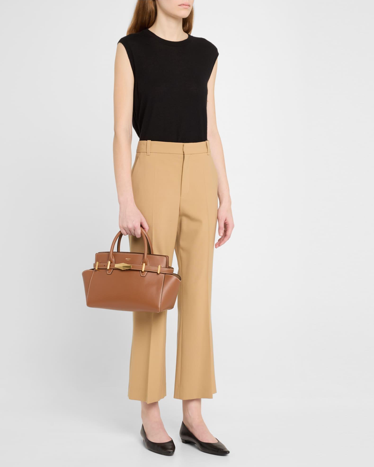 Small Diamond Belted Leather Top-Handle Bag Product Image
