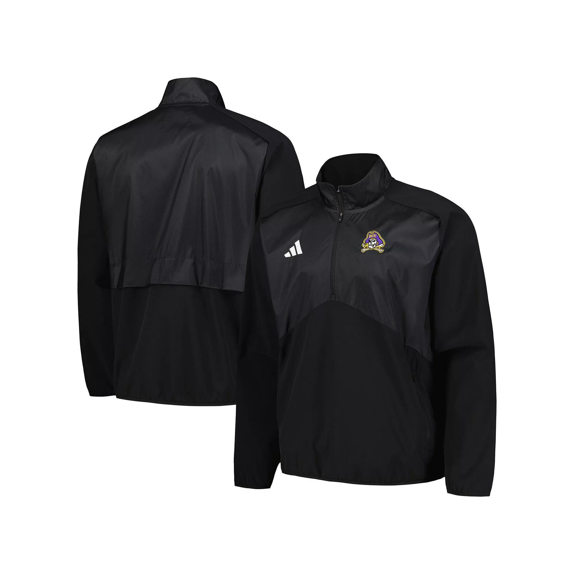 Men's adidas Black ECU Pirates Sideline AEROREADY Raglan Quarter-Zip Jacket, Size: XL, Ecu Black Product Image