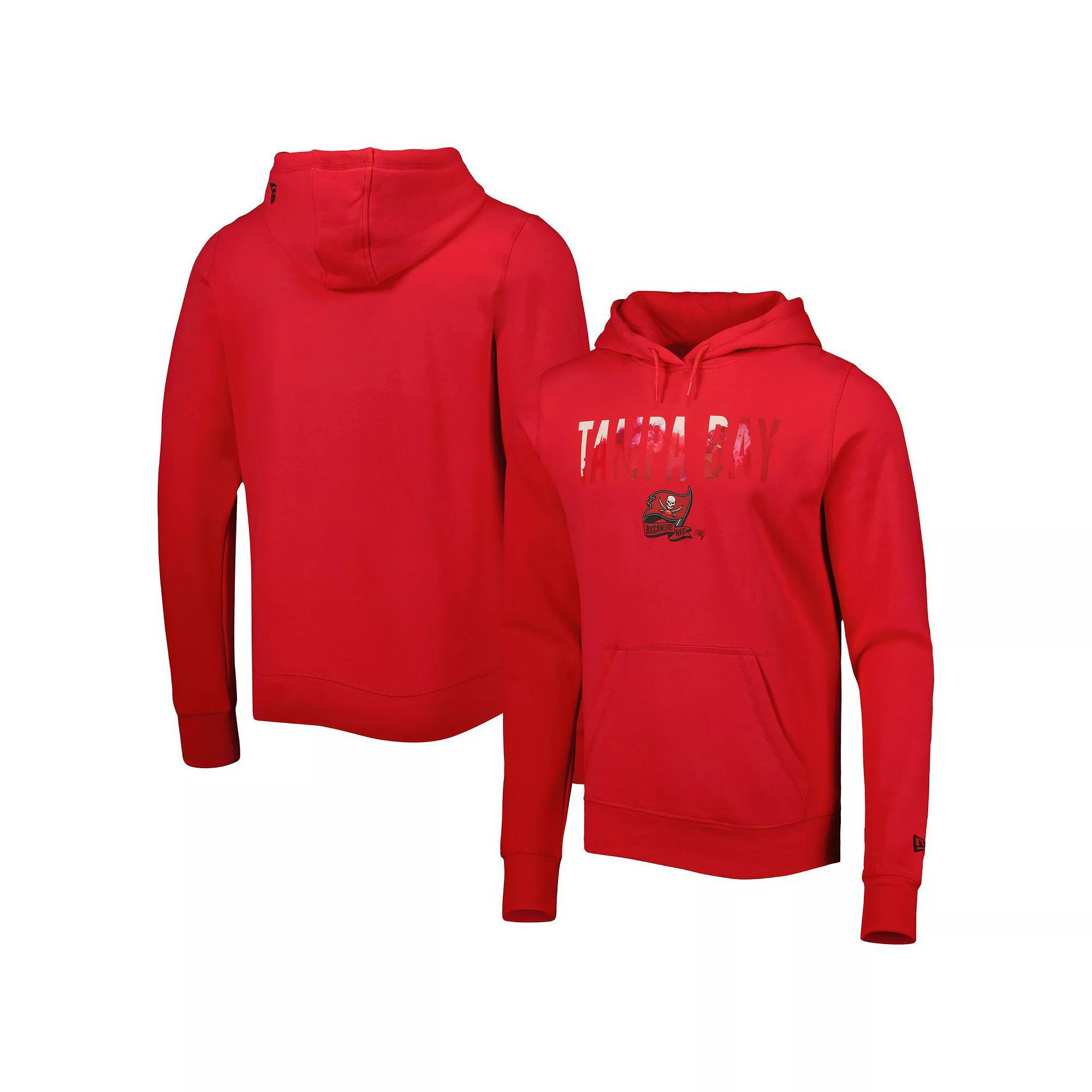 Men's New Era Red Tampa Bay Buccaneers Ink Dye Pullover Hoodie, Size: XL Product Image