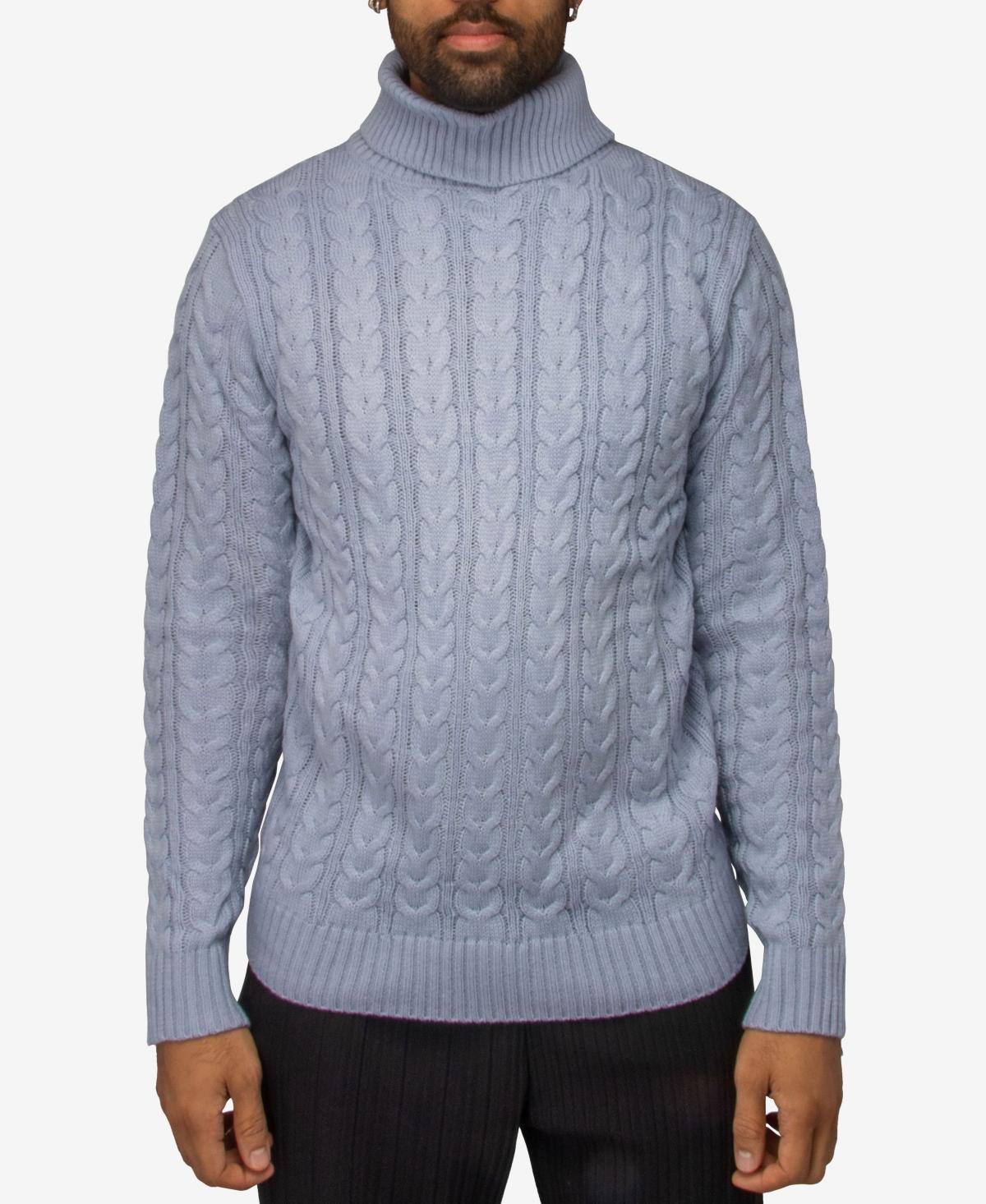 Mens Xray Cable Knit Turtleneck Sweater Brown Product Image