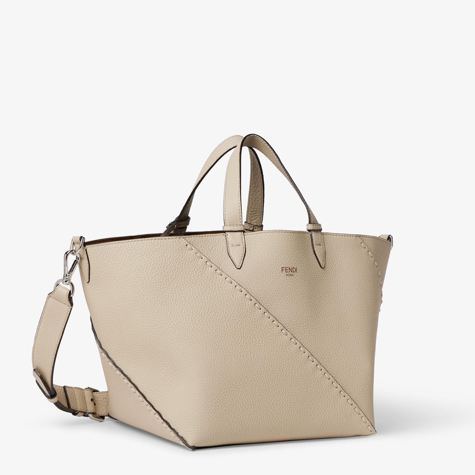 Selleria Diagonal Shopper SmallWhite Selleria bag with 386 hand-sewn topstitches Product Image