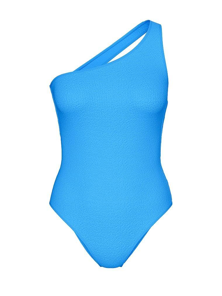 Crinkle One-Shoulder One-Piece Swimsuit Product Image
