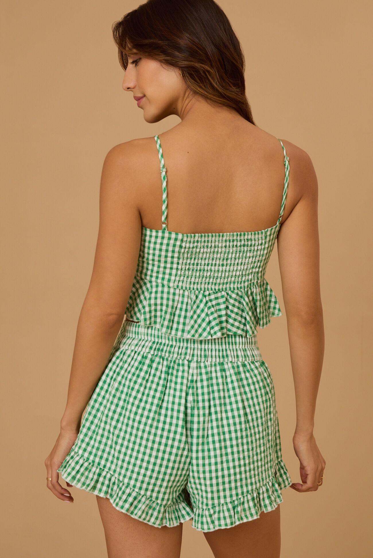 Zahra Gingham Crop Tank Product Image