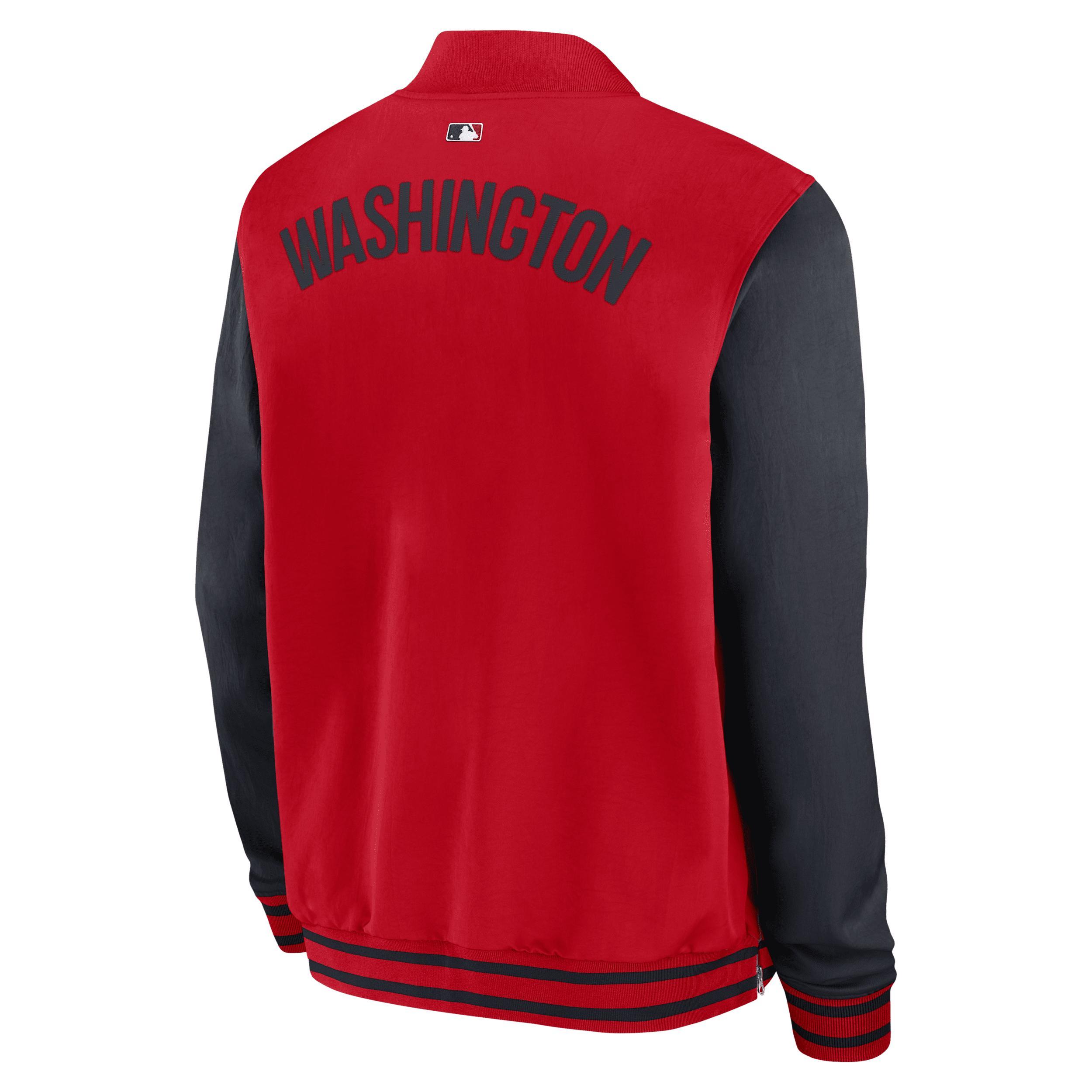 Los Angeles Angels Authentic Collection Dugout Nike Men's MLB Full-Zip Bomber Jacket Product Image