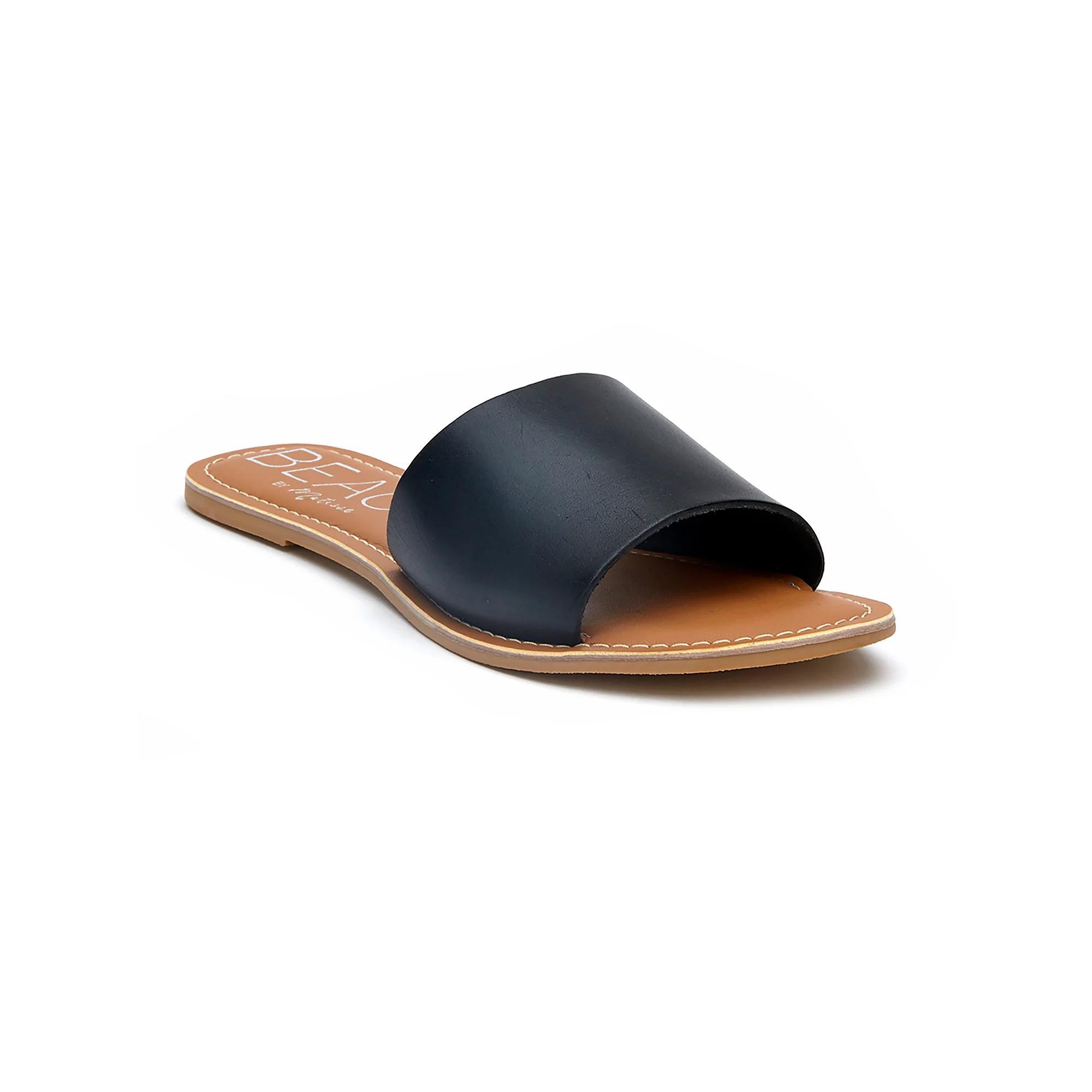 Beach by Matisse Cabana Women's Leather Slide Sandals, Size: 5, Black Product Image