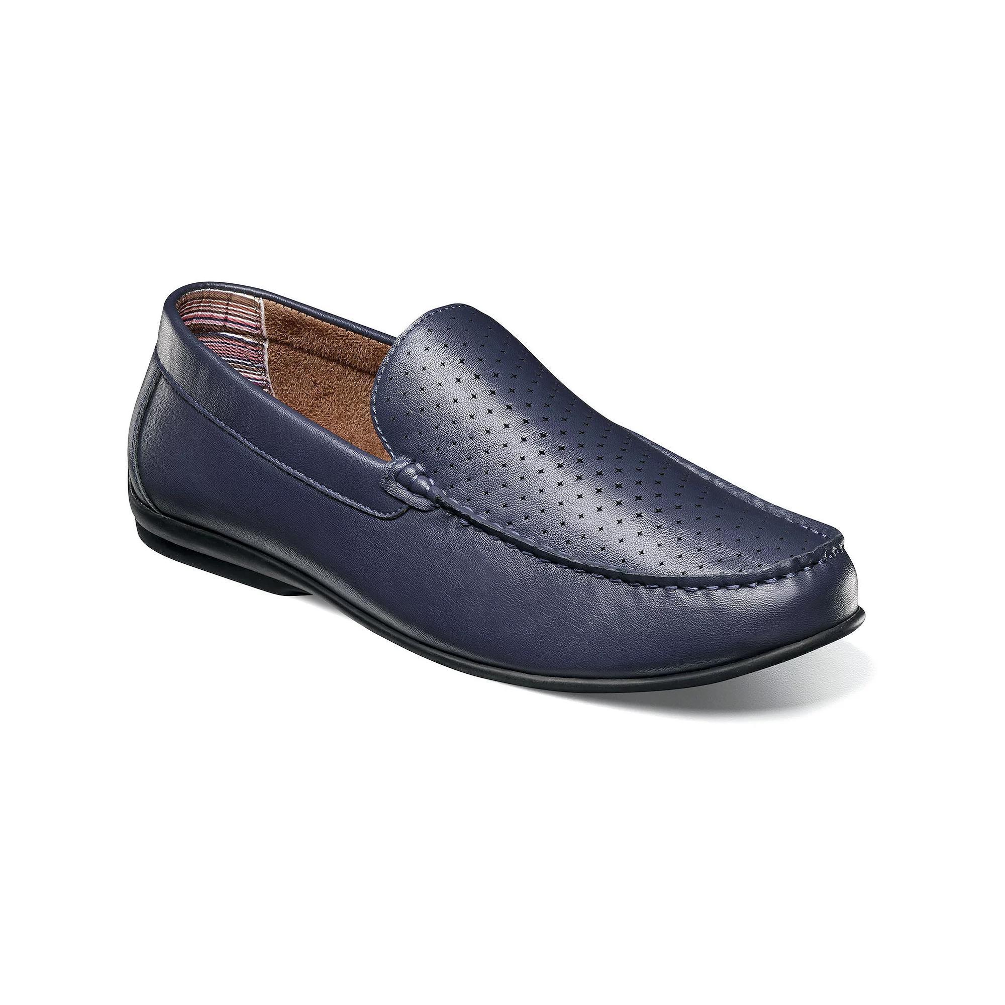 Stacy Adams Conroy Mens Moc Toe Slip-On Shoes Blue Product Image