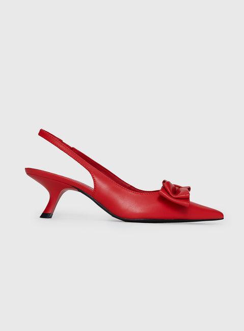 Janna Pointed Toe Heels Red Product Image