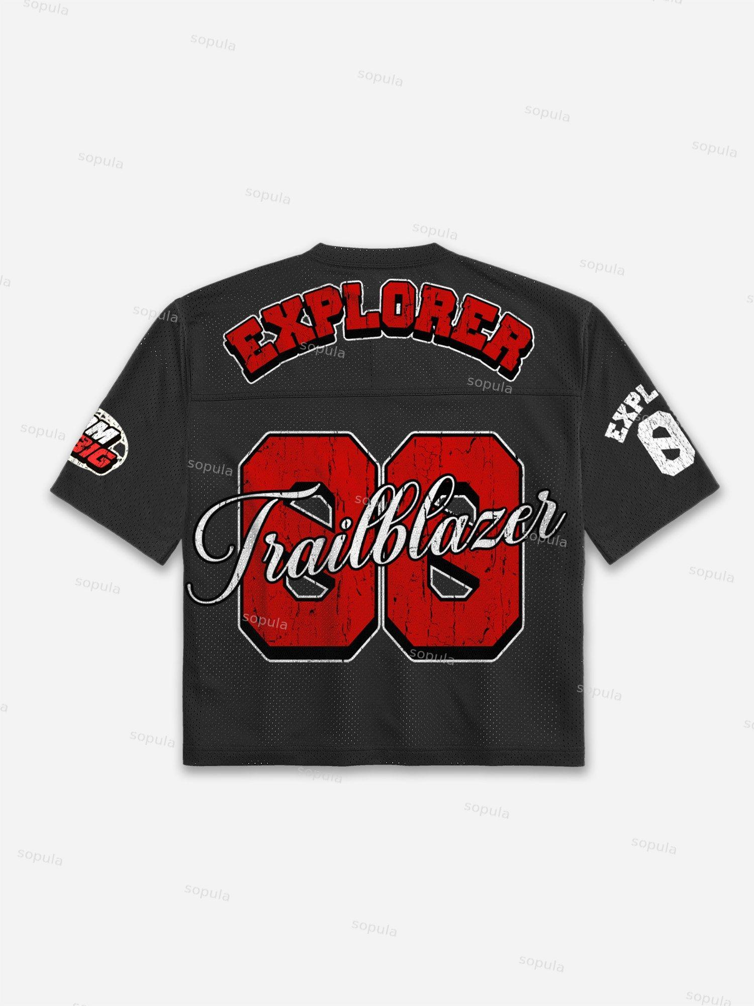 No. 00 Vintage Car Graphic Mesh Football Jersey T-shir Product Image
