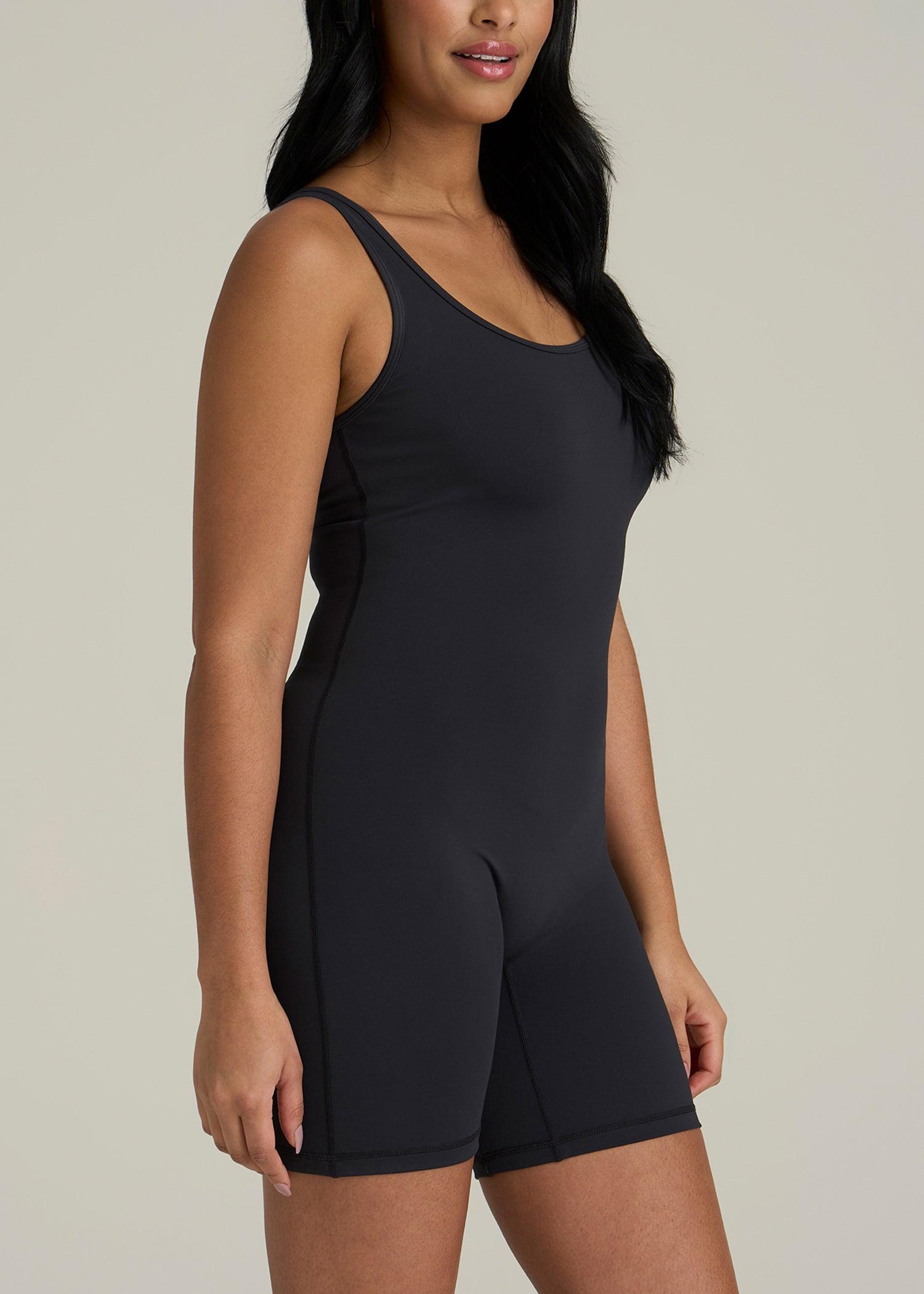 Balance Scoopneck Romper for Tall Women in Black Product Image