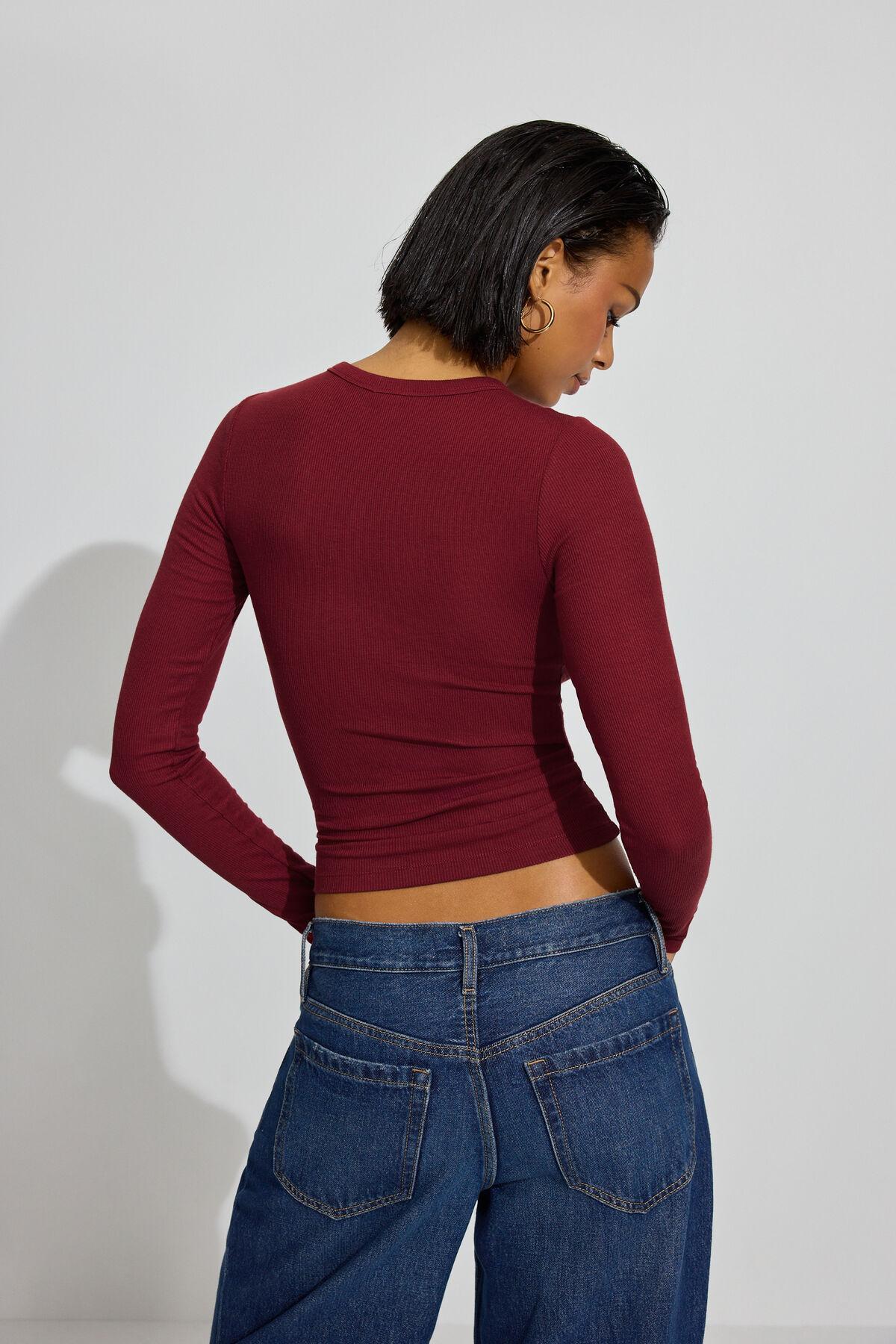 Estelle Ribbed Long Sleeve T Shirt Product Image