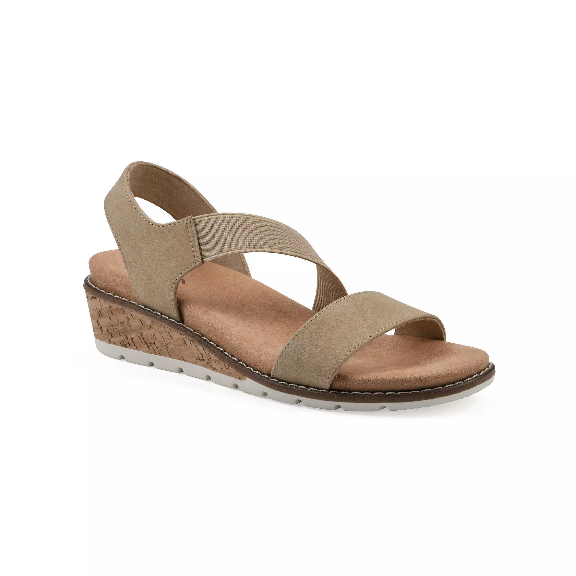 Cliffs by White Mountain Tinnley Women's Wedge Sandals, Size: 11, Natural Nubuck Product Image