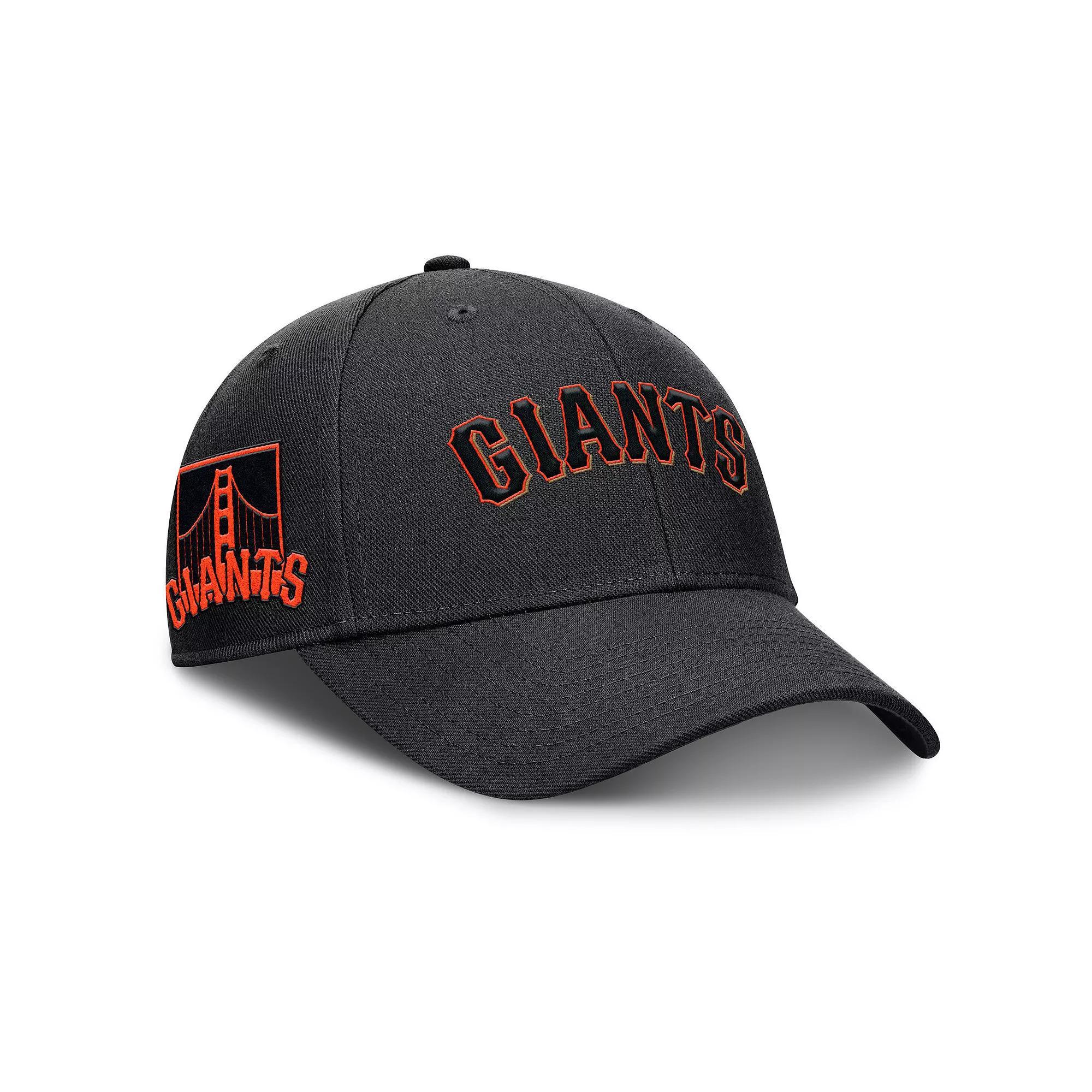 Men's Nike Black San Francisco Giants Rise Gaberdine Adjustable Hat, Size: Medium/Large Product Image