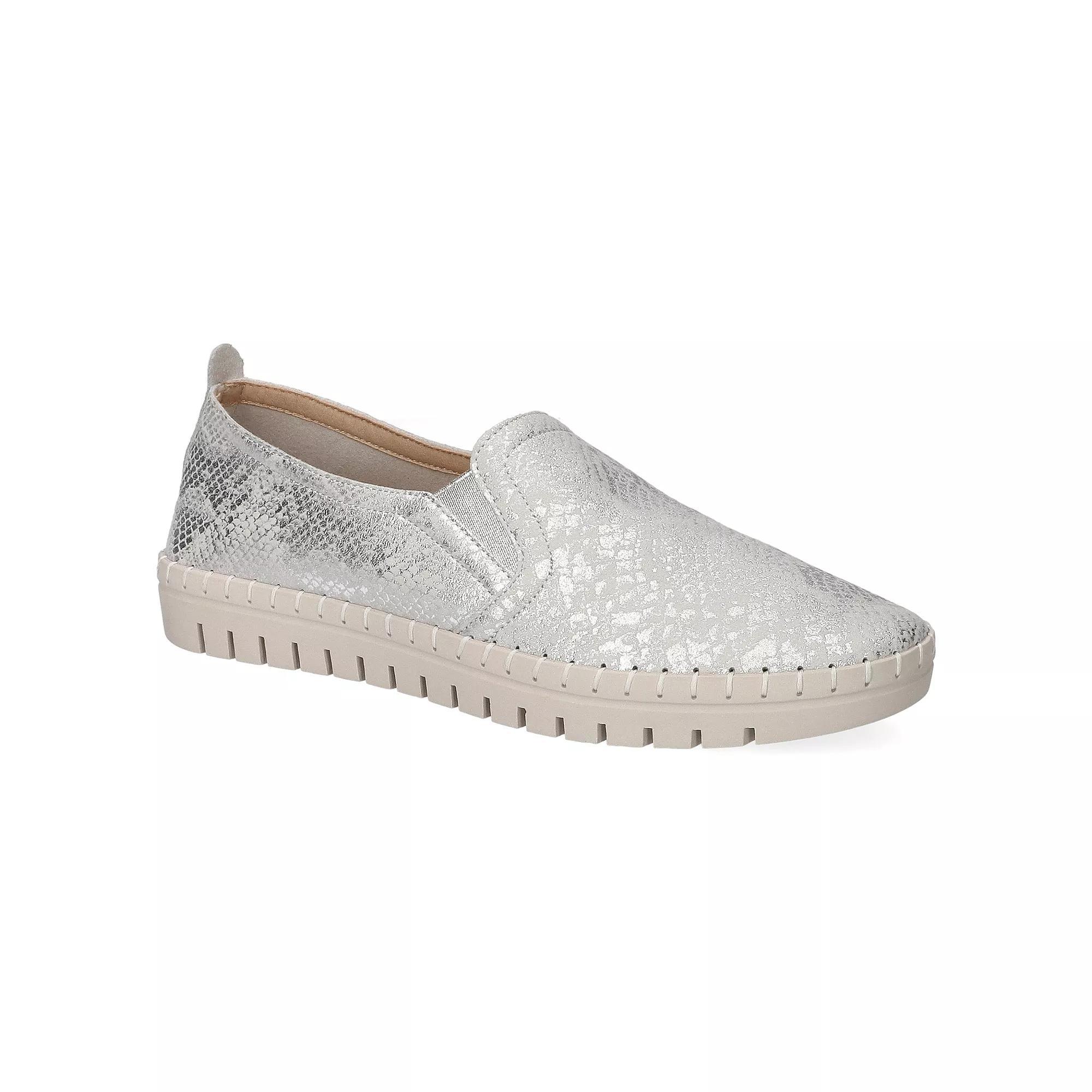 Easy Street Fresh Women's Slip-On Sneakers, Size: 8, Silver Gray Snake Product Image
